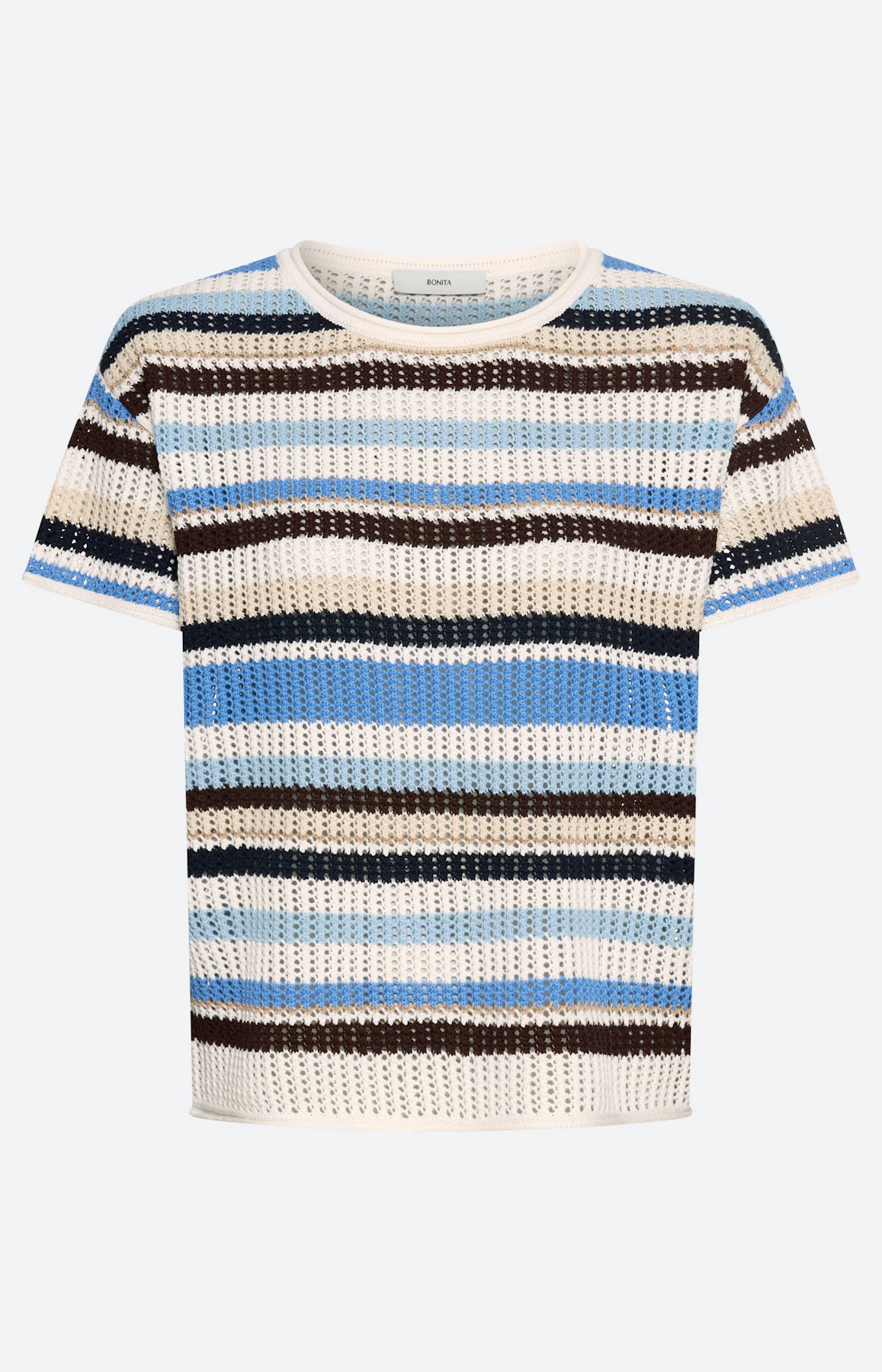 Trui met ajourmotief, zachtblauw