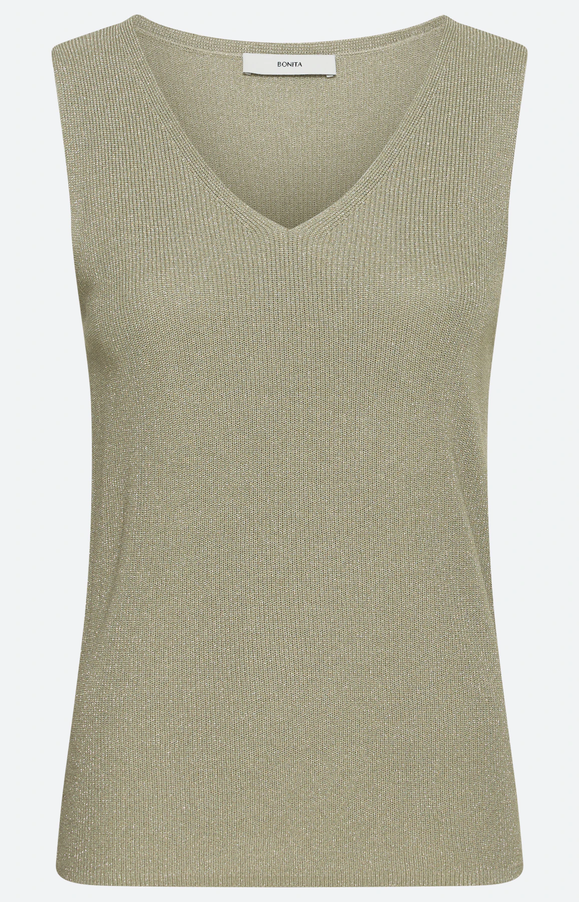 Tricottop met glittereffect, grasgroen