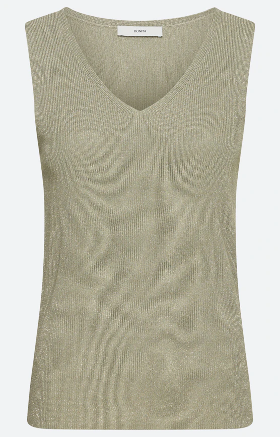 Tricottop met glittereffect, grasgroen