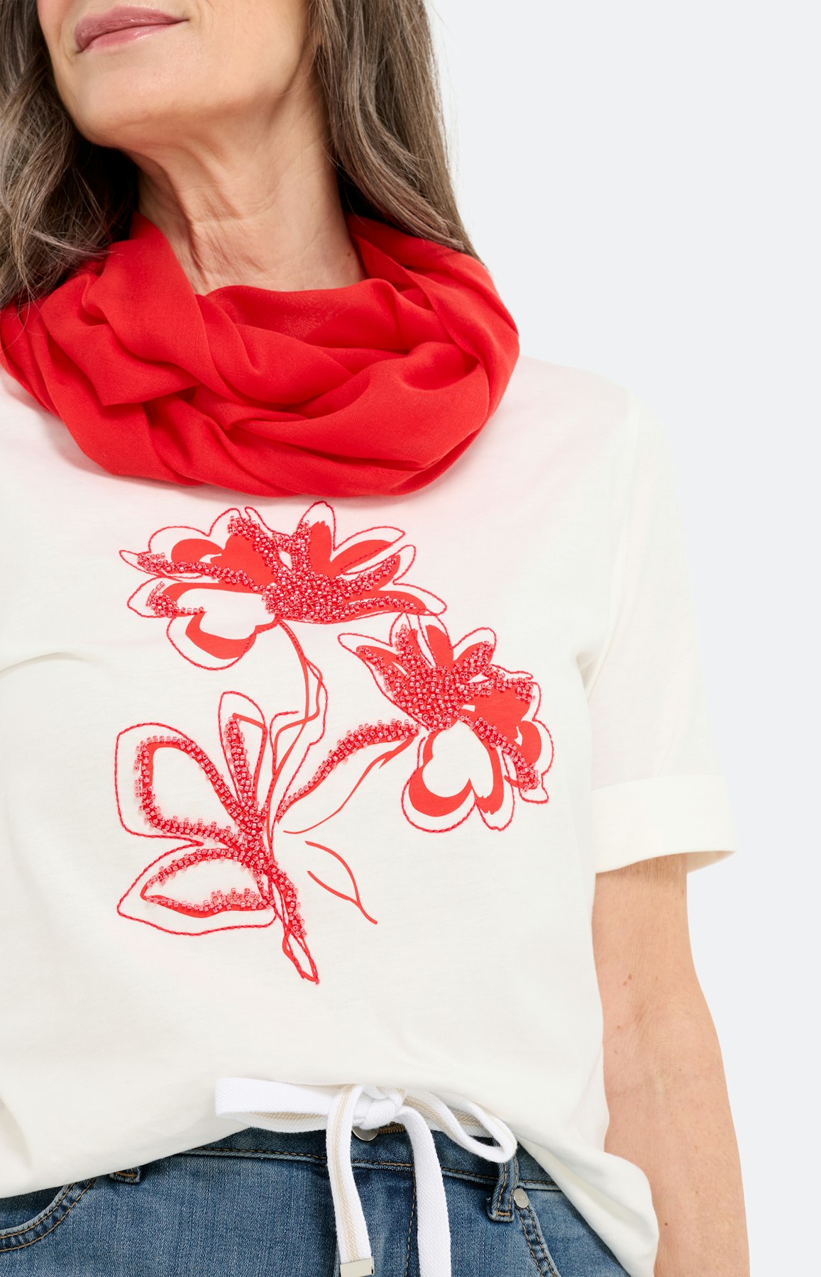 T-shirt met frontprint, wit