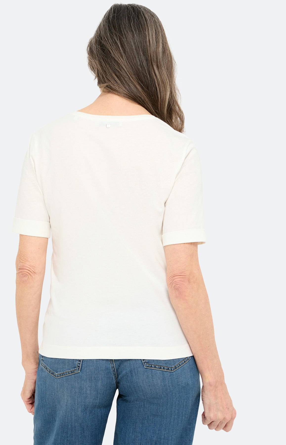 T-shirt met frontprint, wit