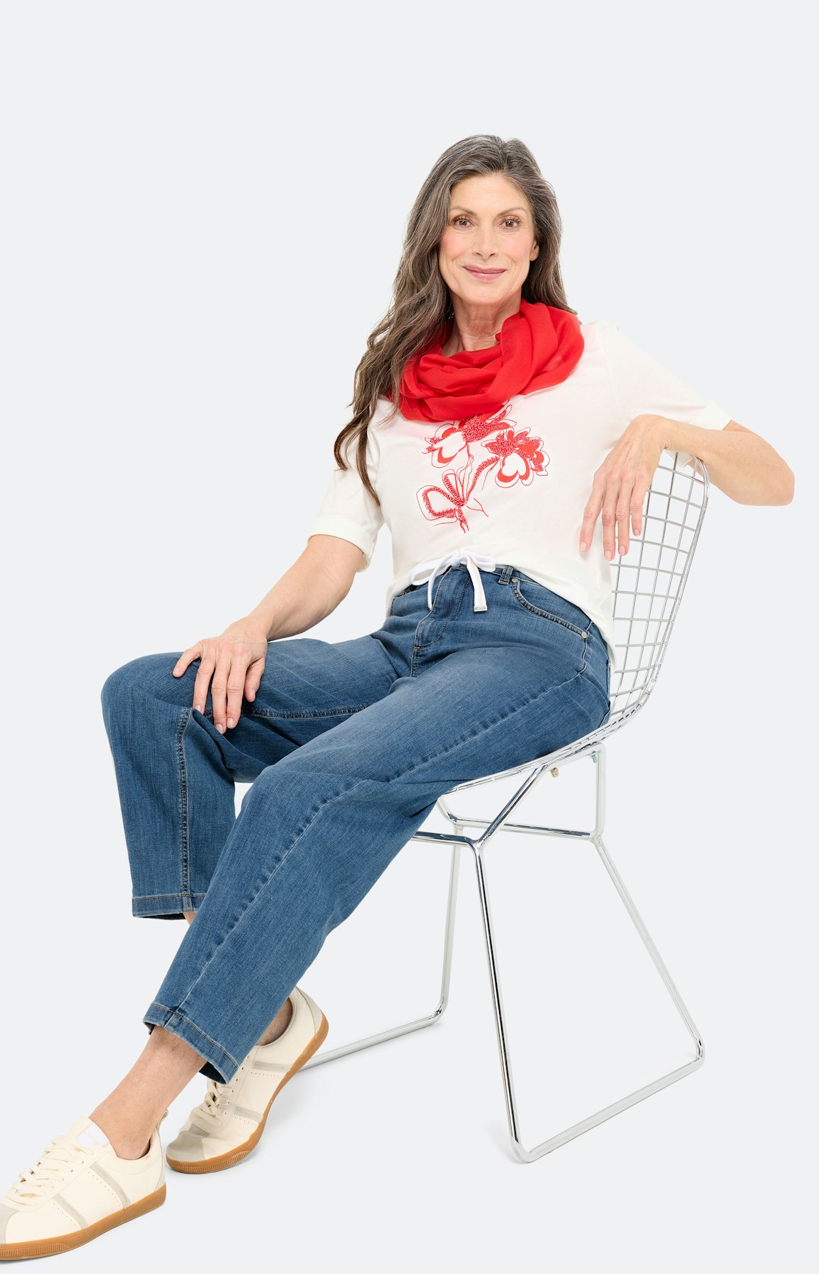 T-shirt met frontprint, wit