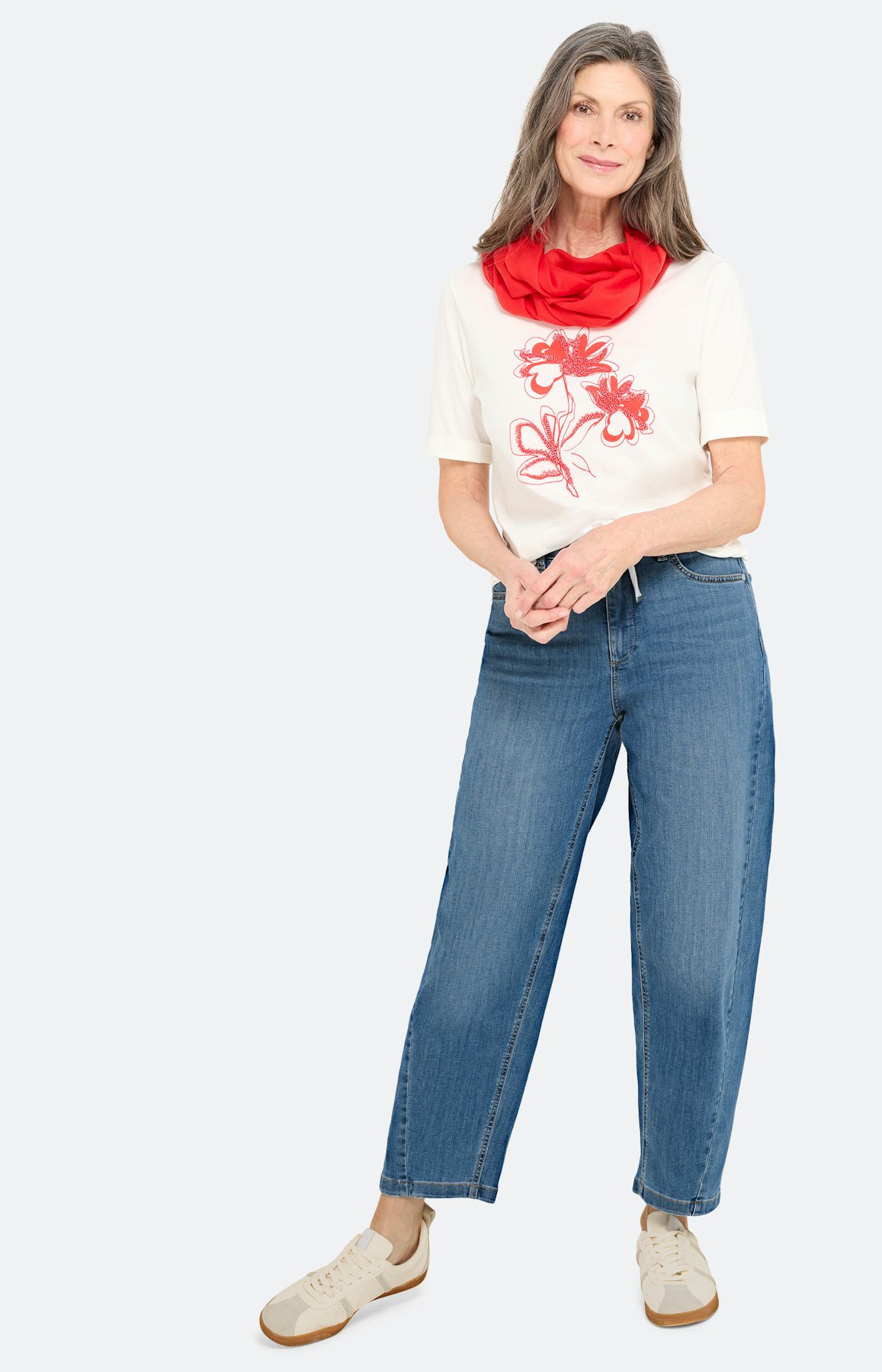 T-shirt met frontprint, wit