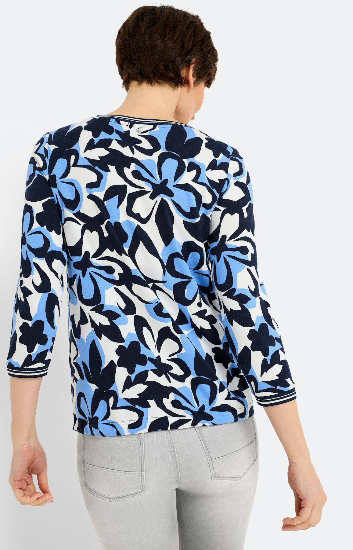 Shirt met print all-over, navy