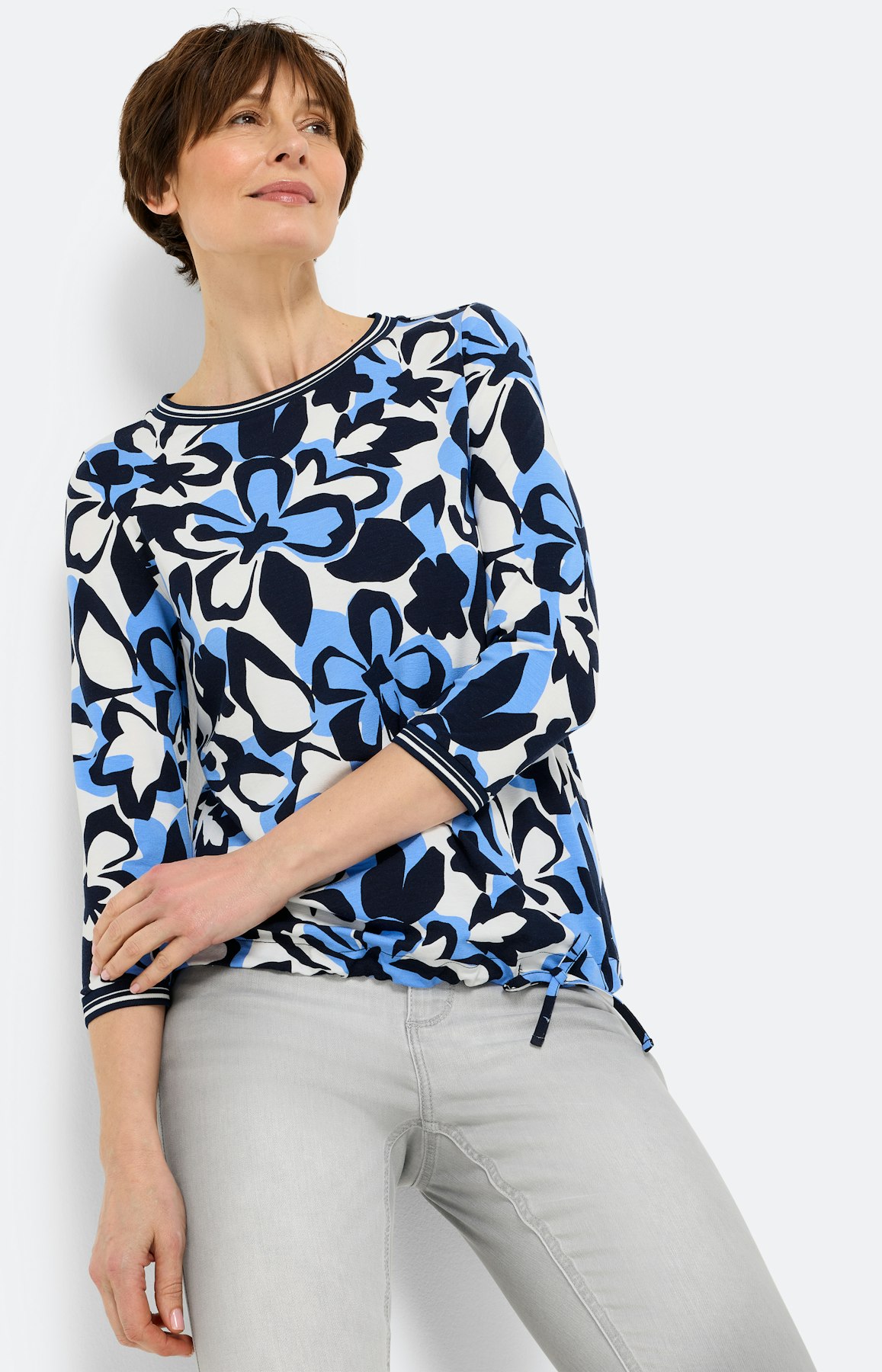Shirt met print all-over, navy