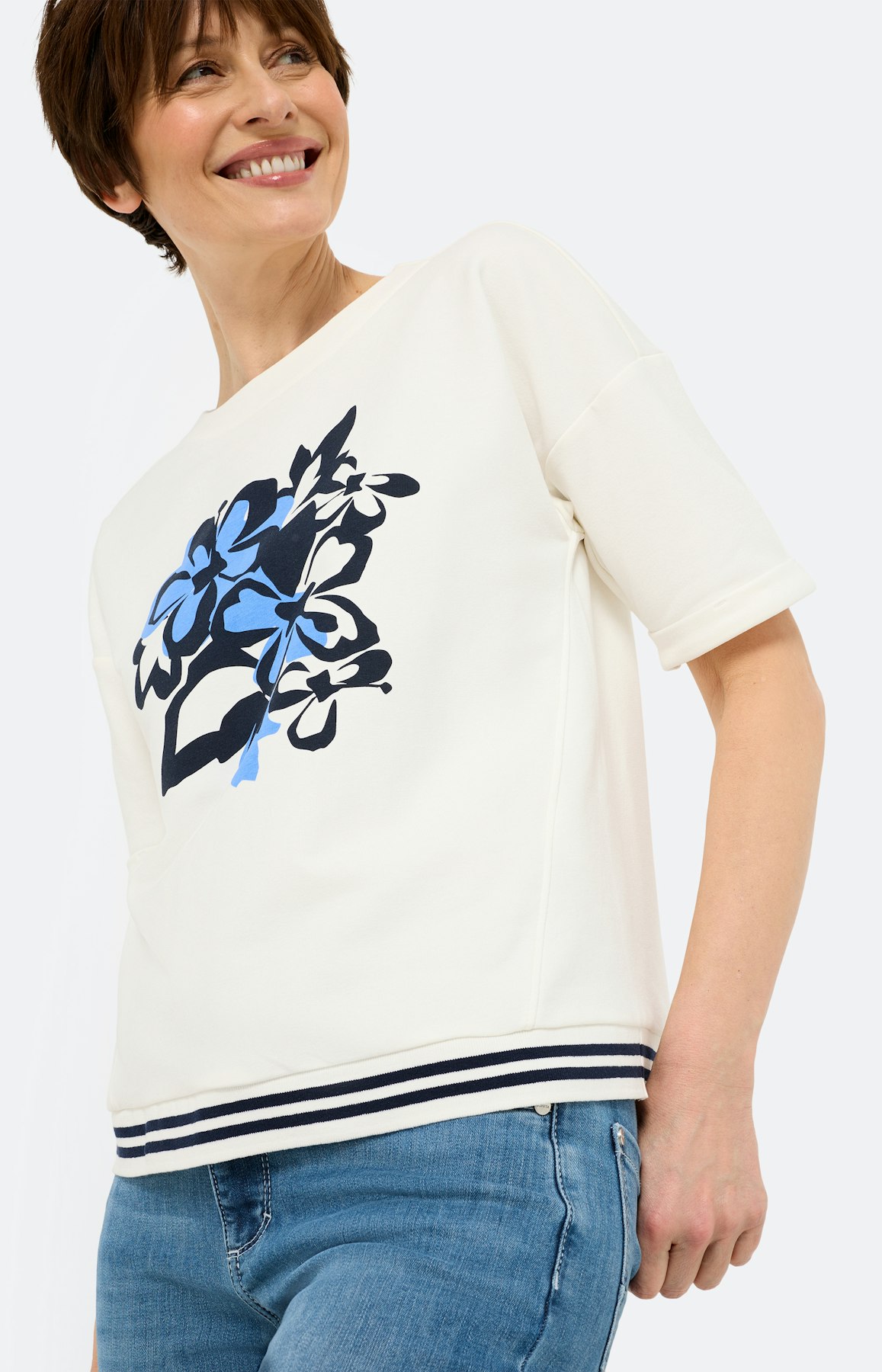 Sweatshirt met frontprint, navy