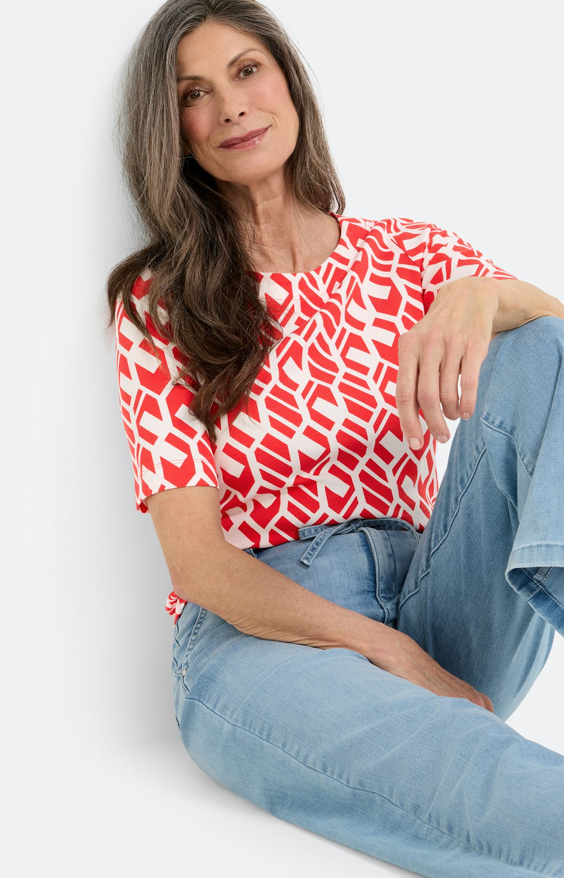 T-shirt met grafisch motief, rood