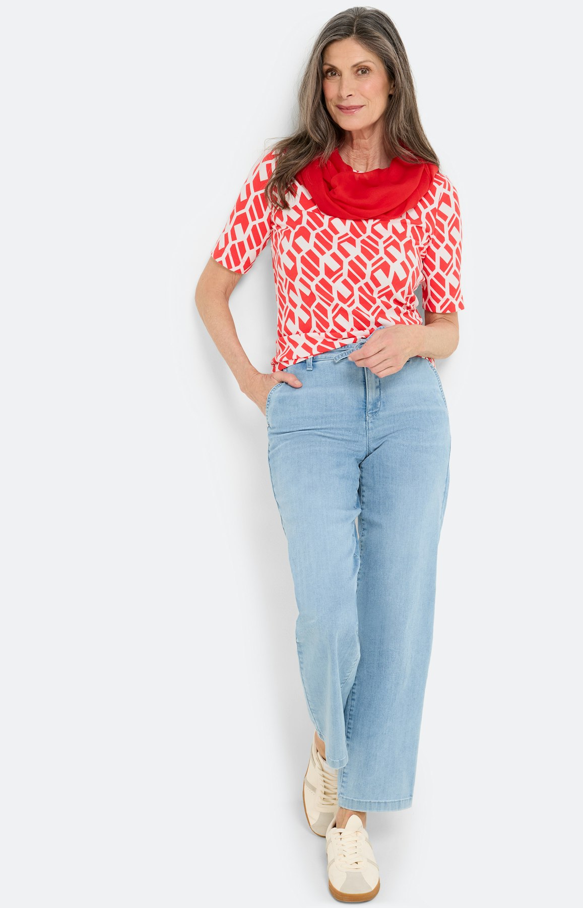 T-shirt met grafisch motief, rood