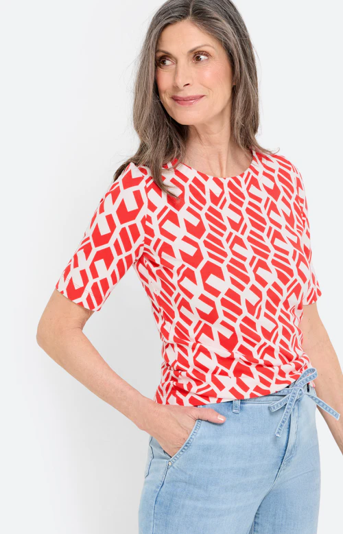 T-shirt met grafisch motief, rood