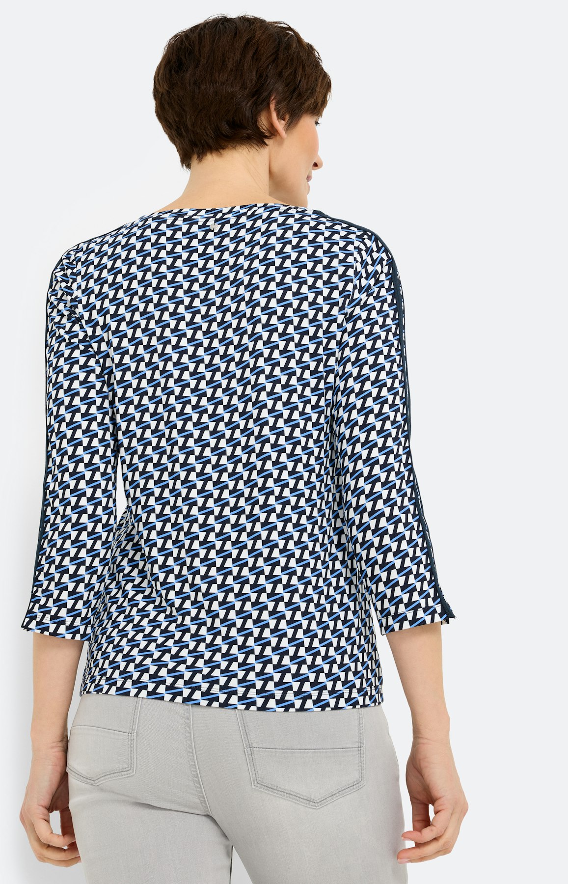 Shirt met minimal-print, navy