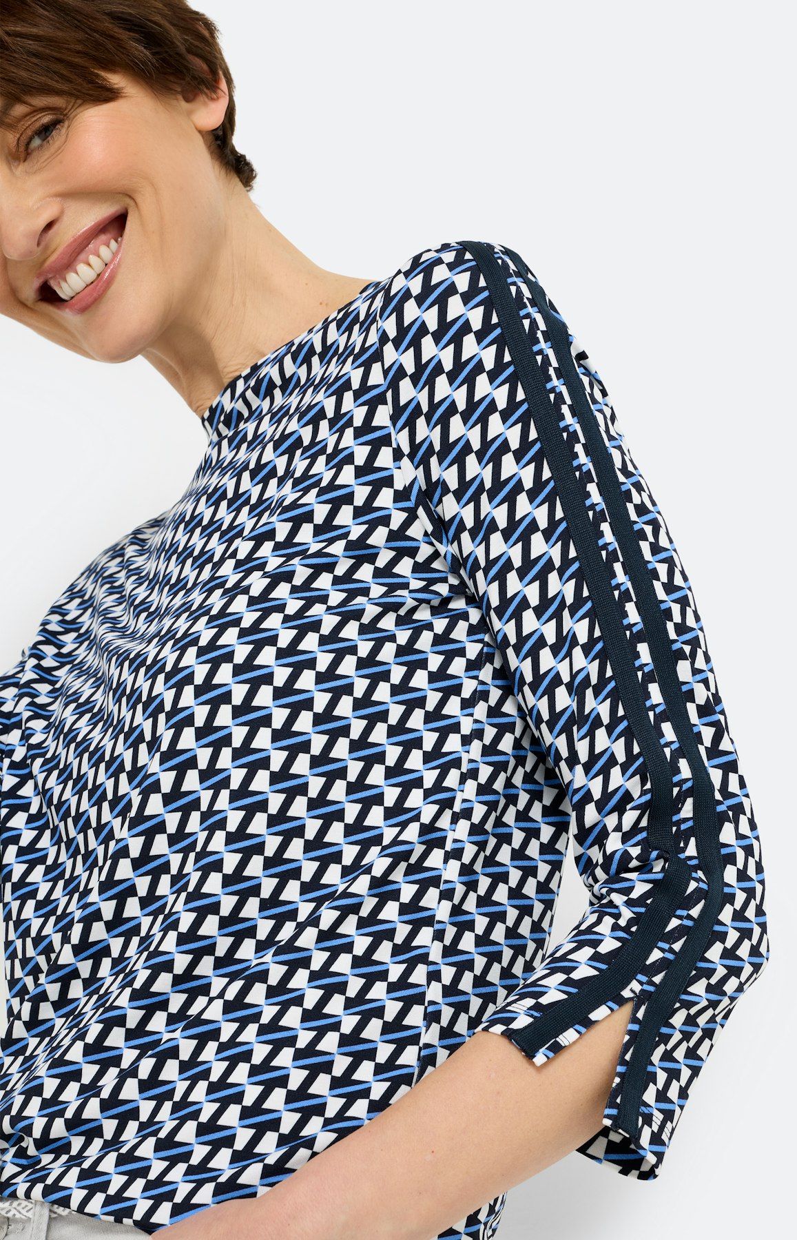 Shirt met minimal-print, navy