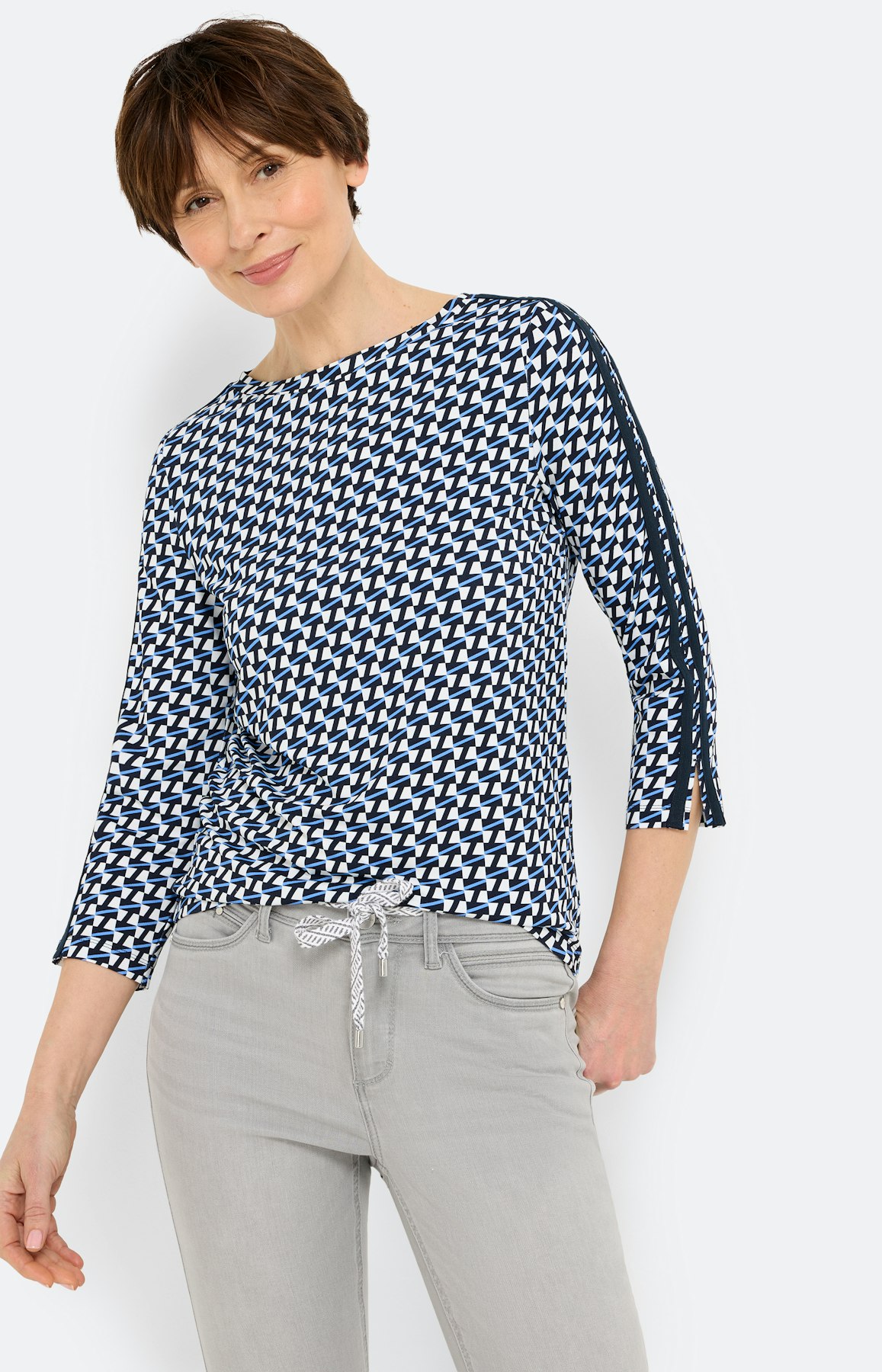Shirt met minimal-print, navy