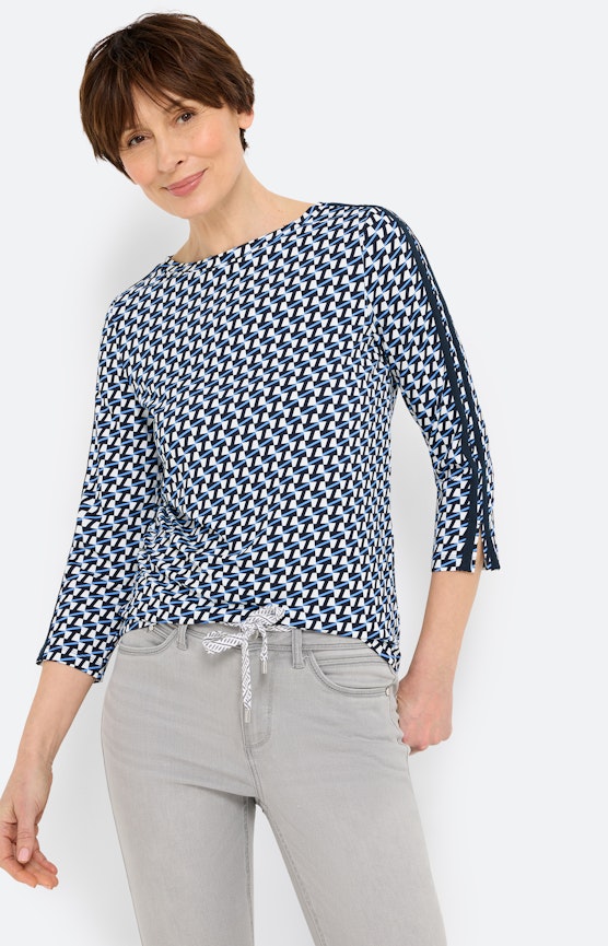 Shirt met minimal-print, navy