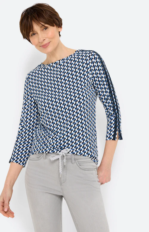 Shirt met minimal-print, navy