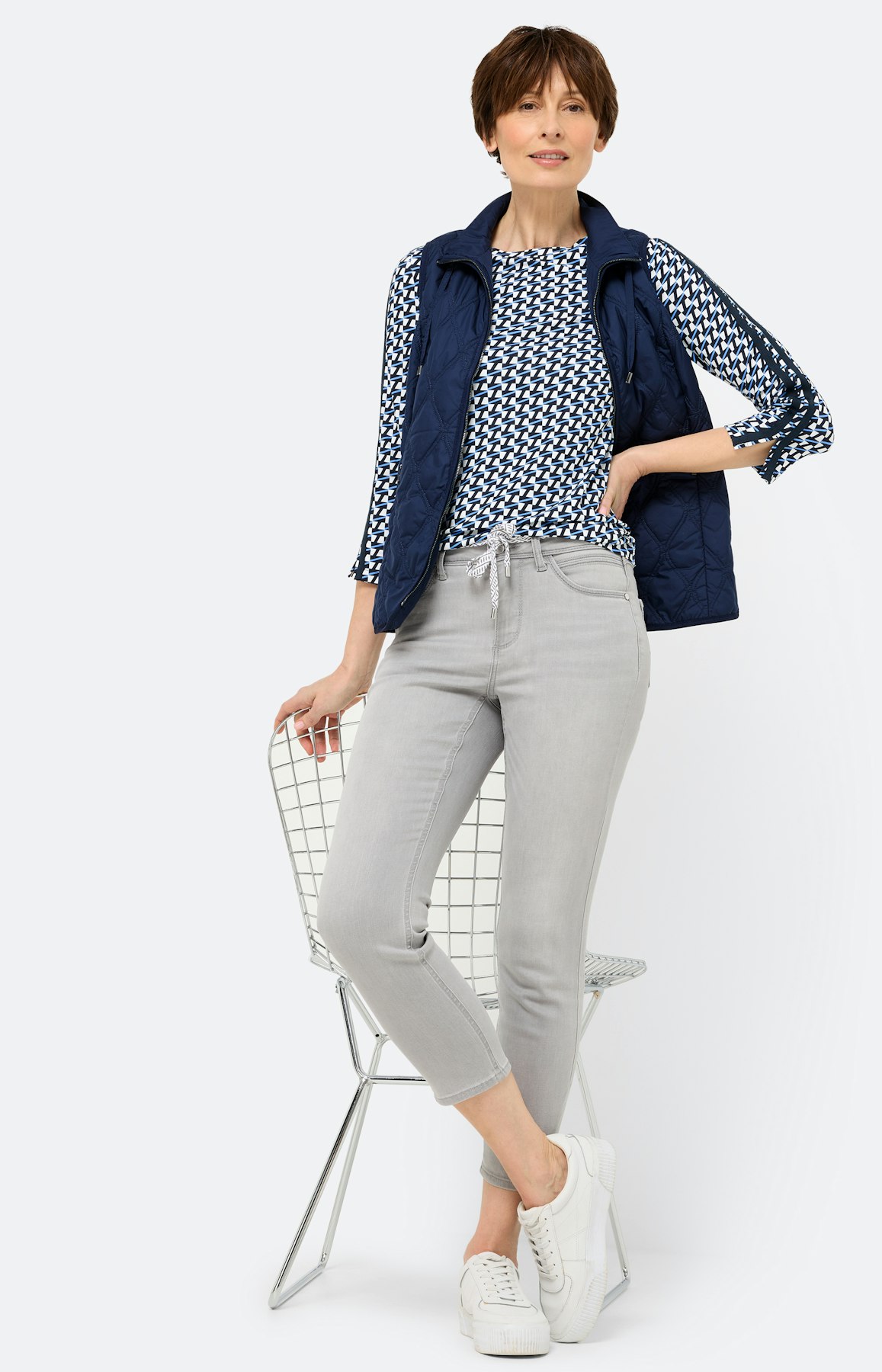 Shirt met minimal-print, navy