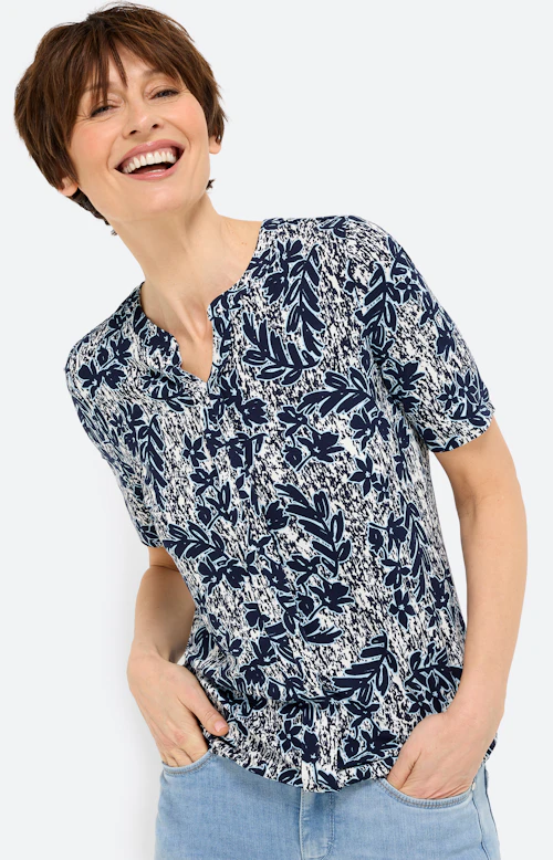 T-shirt met print all-over, navy