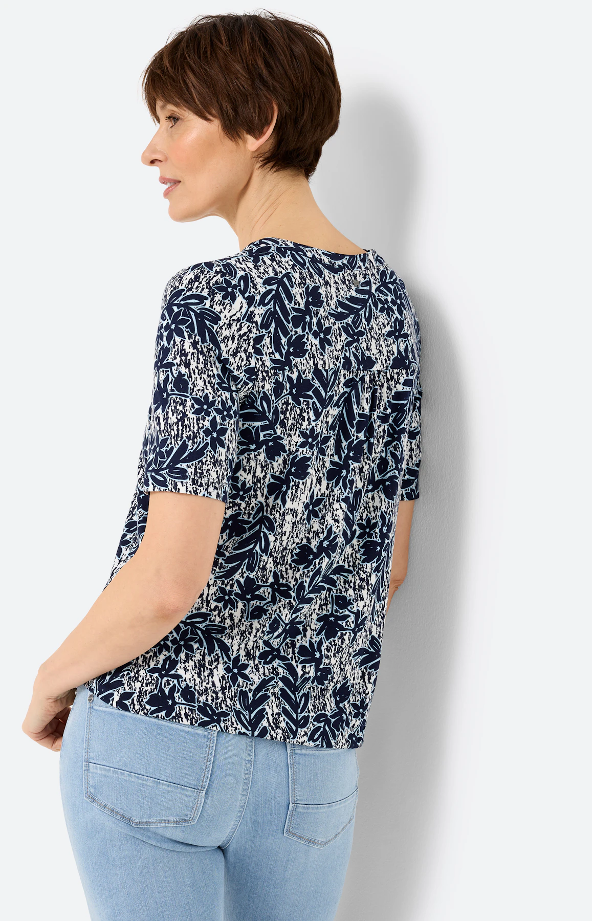 T-shirt met print all-over, navy