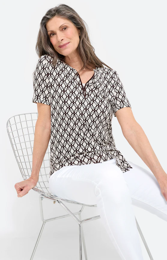 T-Shirt mit Grafikmuster, dunkelbraun