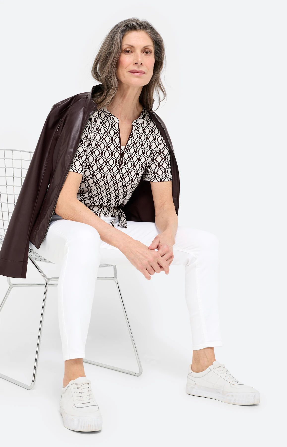 T-shirt met grafisch motief, donkerbruin