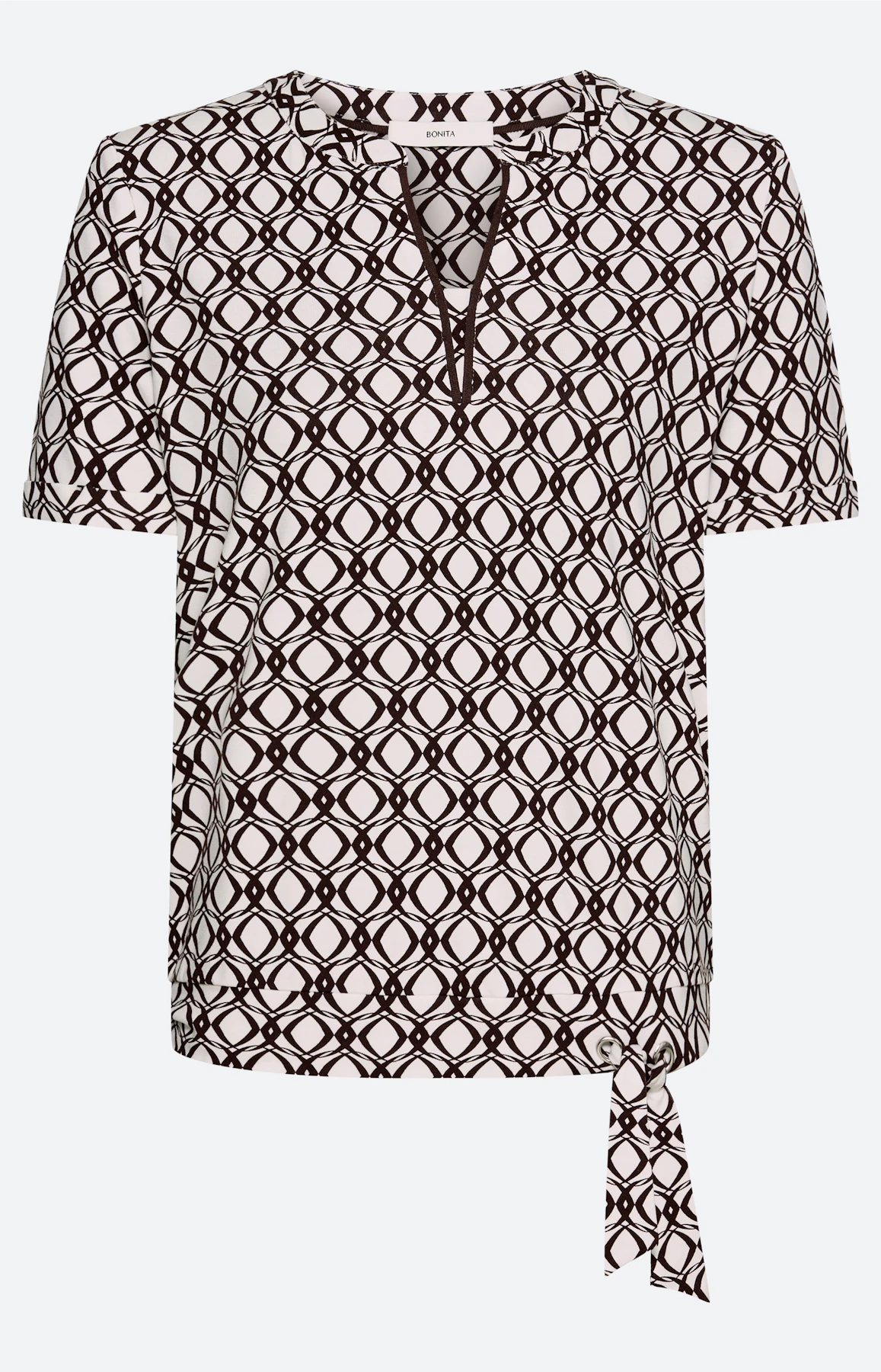 T-shirt met grafisch motief, donkerbruin