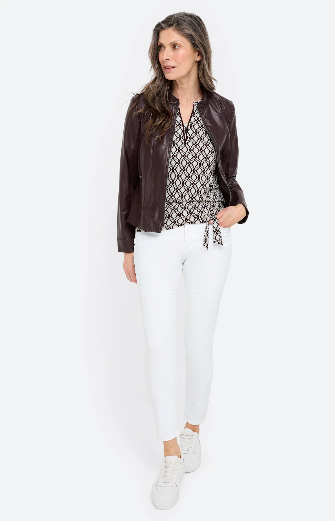 T-shirt met grafisch motief, donkerbruin