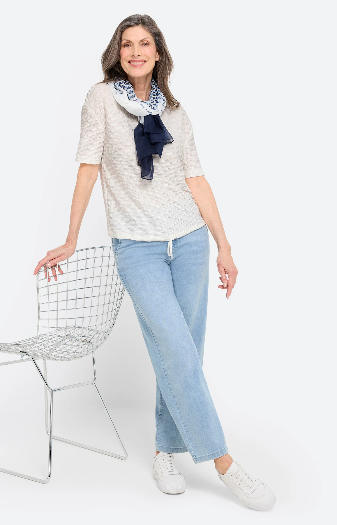 T-shirt met structuur, wit