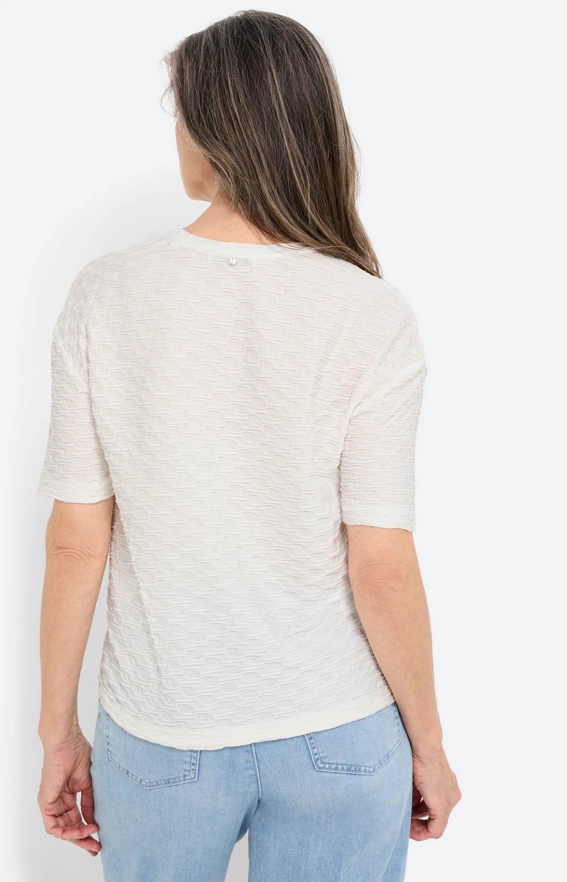 T-shirt met structuur, wit