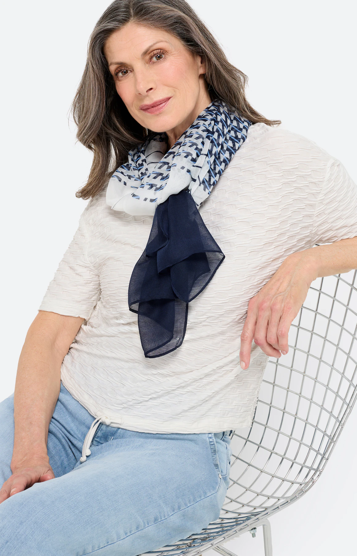 T-shirt met structuur, wit