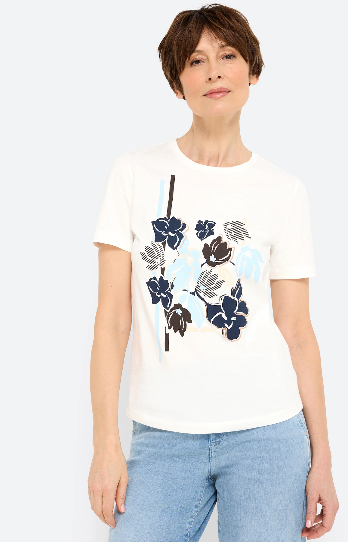 T-shirt met frontprint, wit