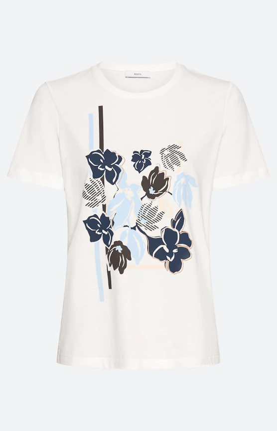 T-Shirt mit Frontprint, weiß