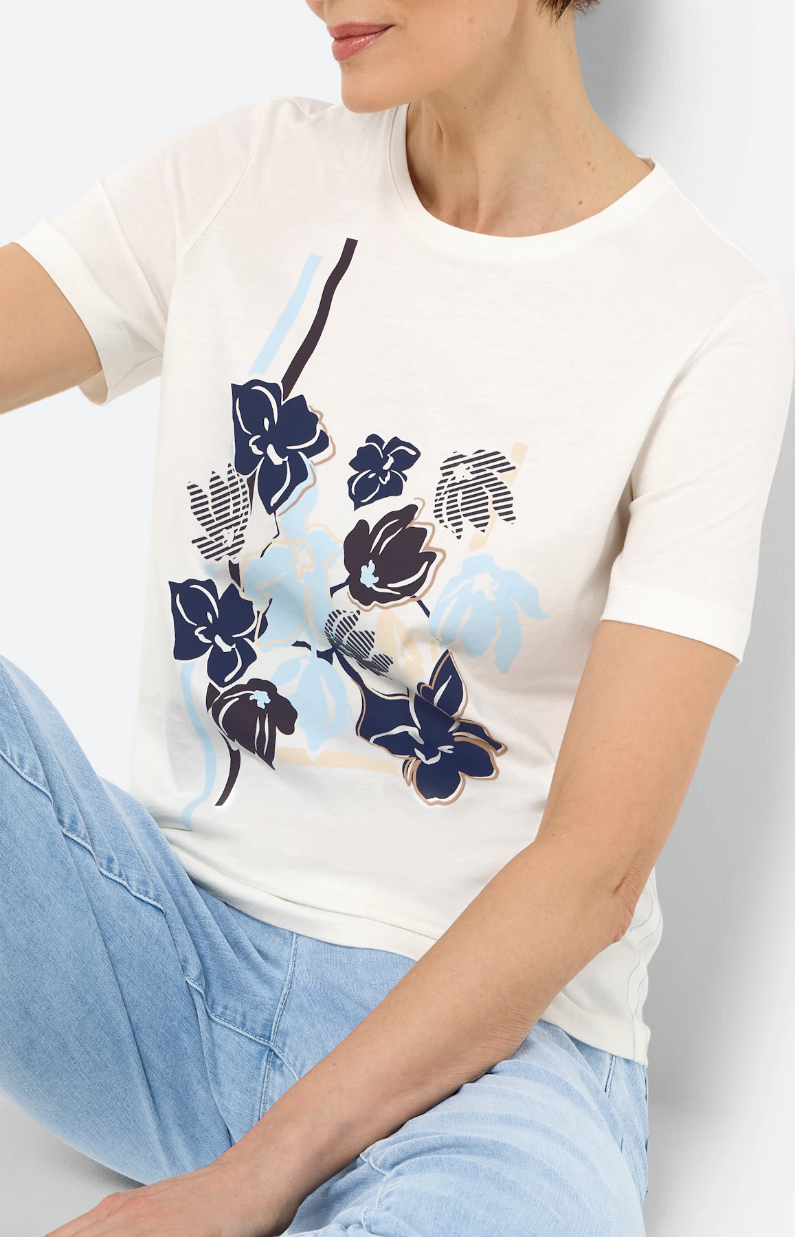 T-shirt met frontprint, wit