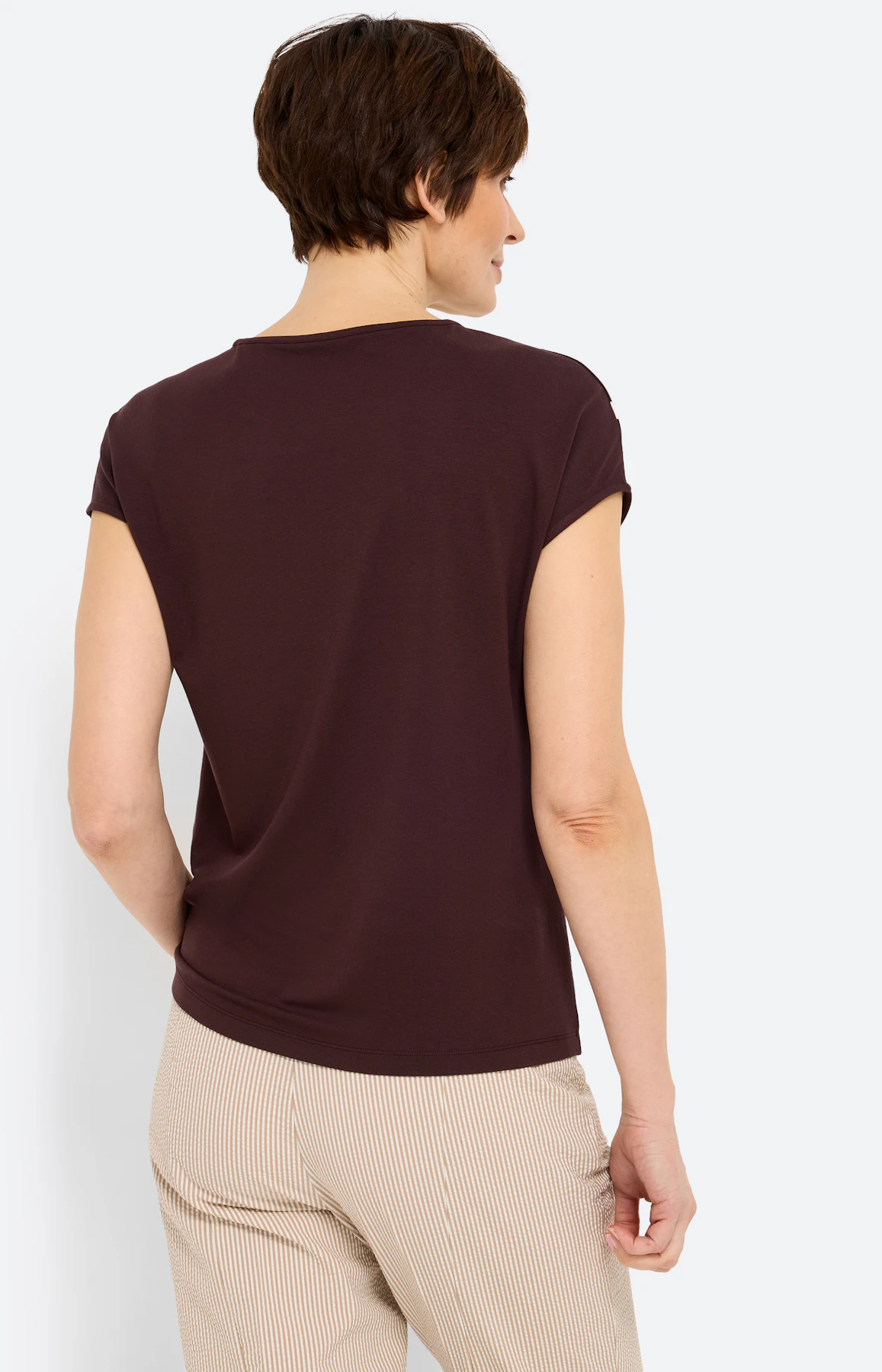 T-shirt met print, lichtbruin