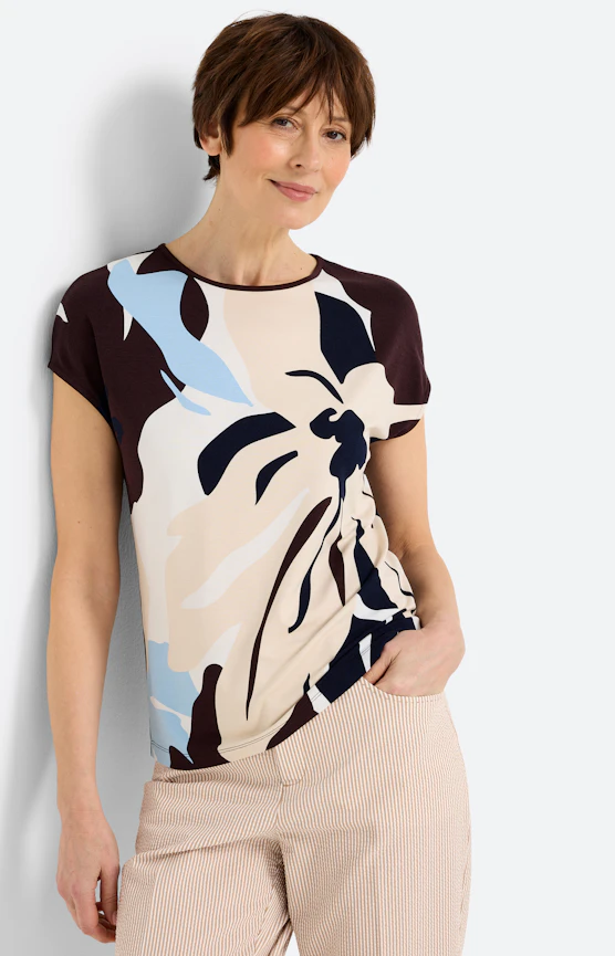 T-Shirt mit Print, hellbraun