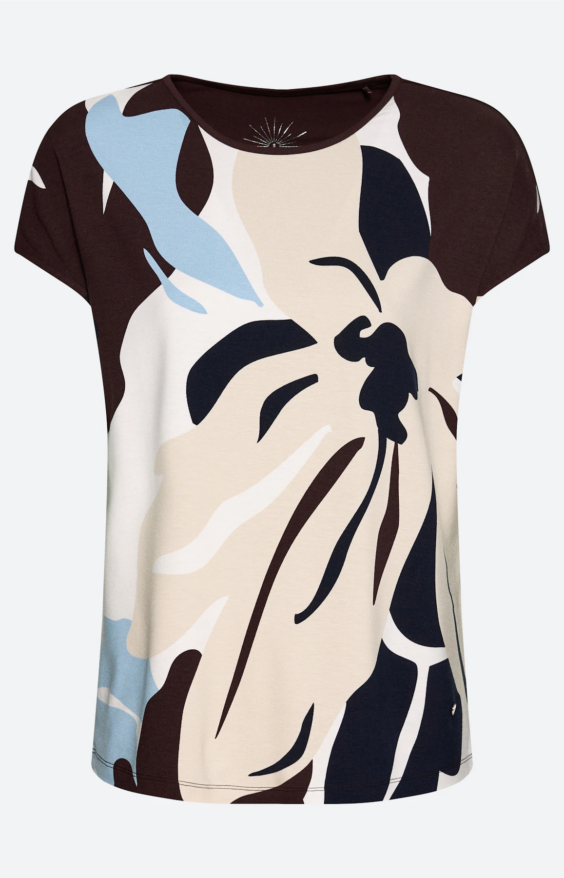 T-shirt met print, lichtbruin