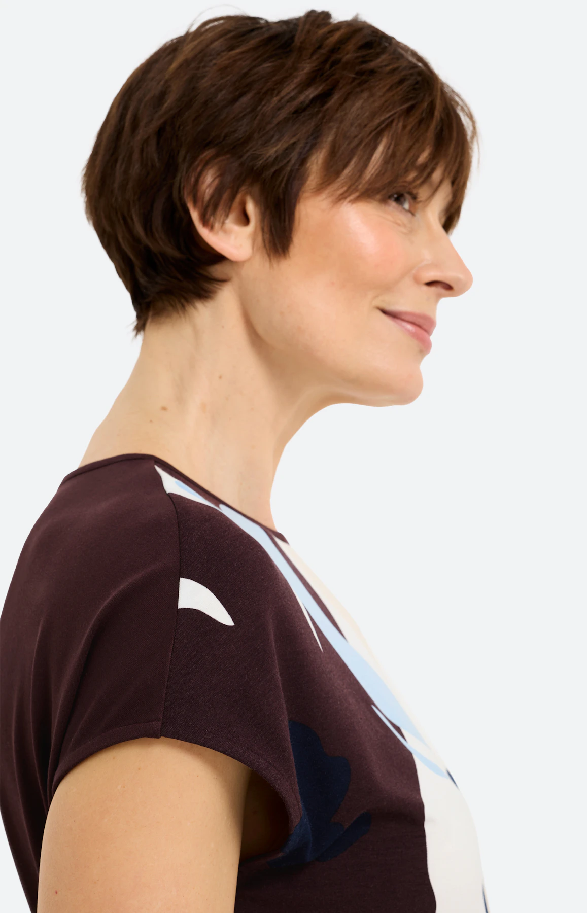 T-shirt met print, lichtbruin