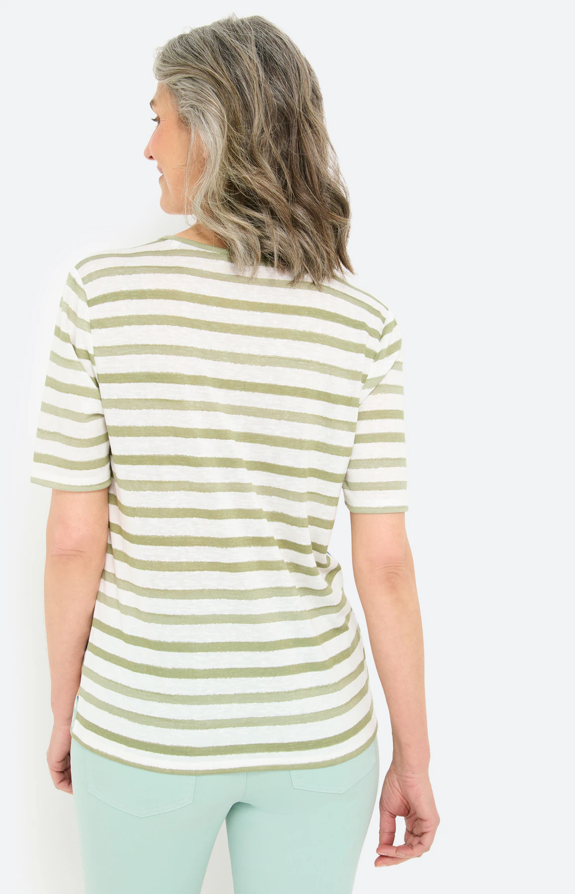 T-shirt met mix van motieven, petrol