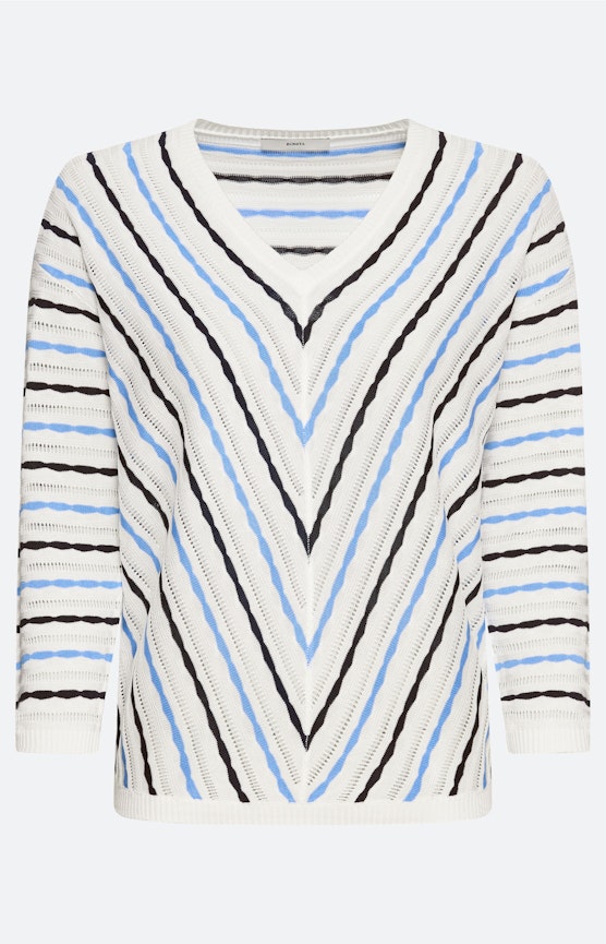 Trui met streepdessin, navy