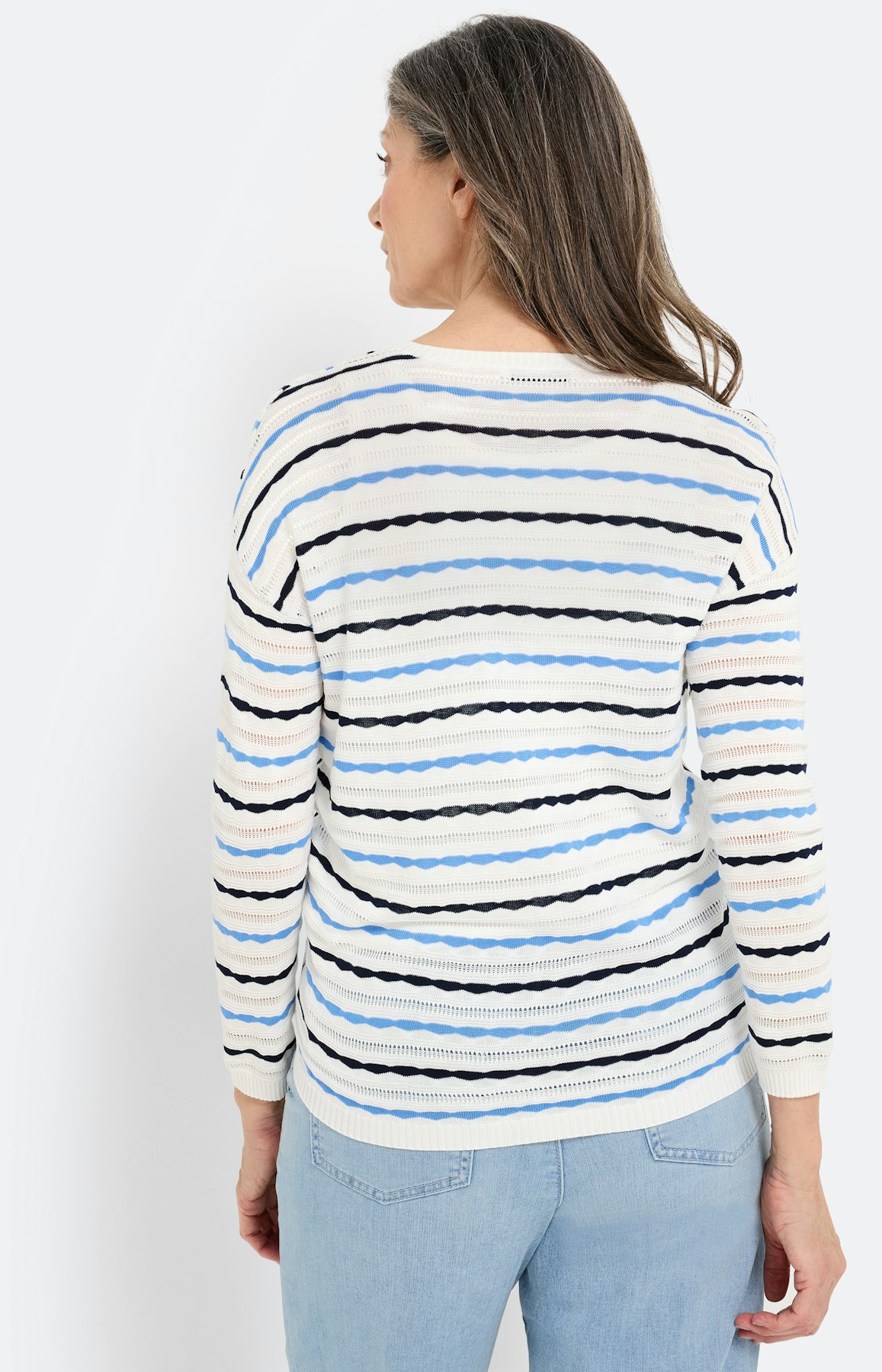 Trui met streepdessin, navy