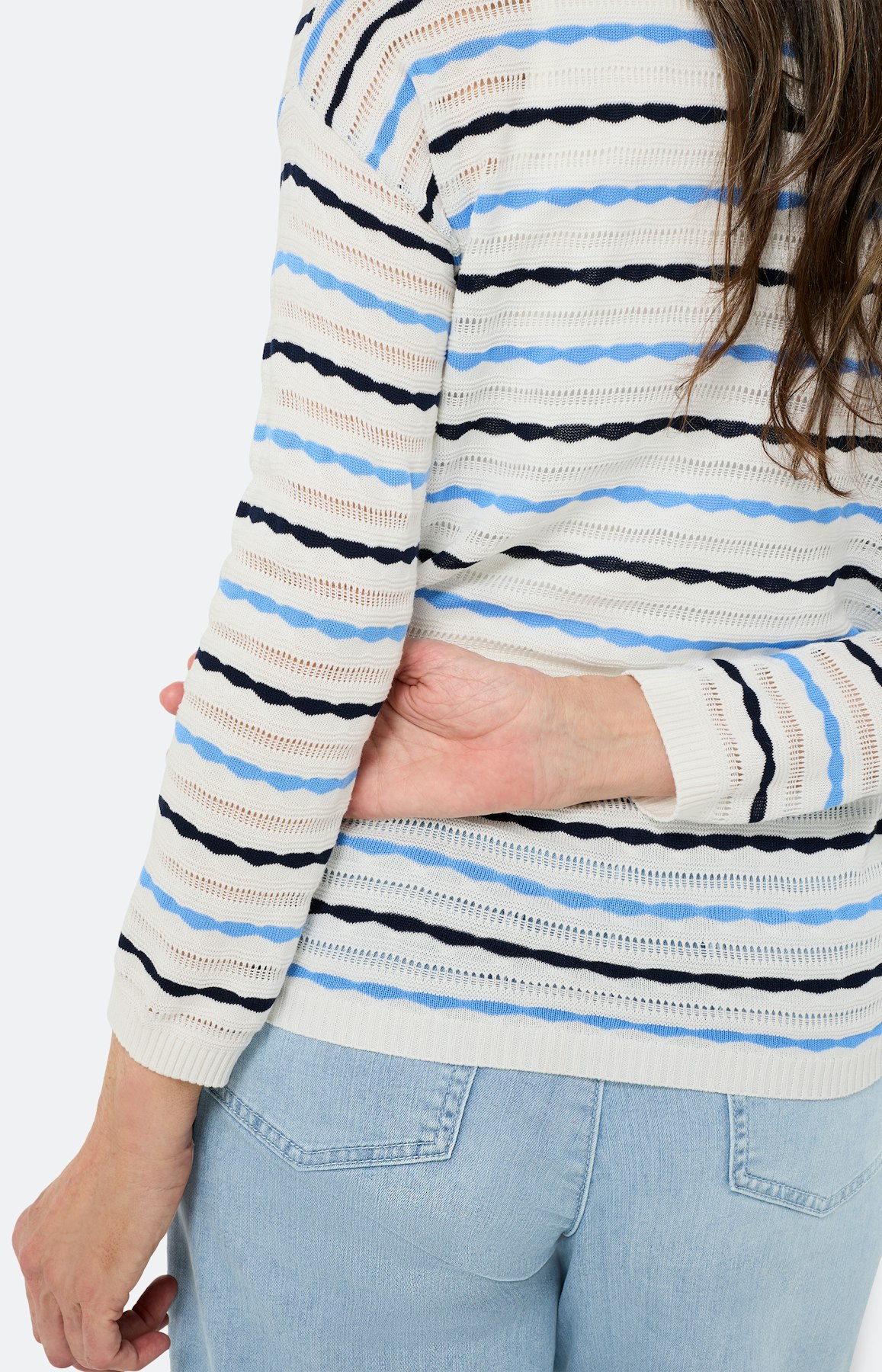 Trui met streepdessin, navy