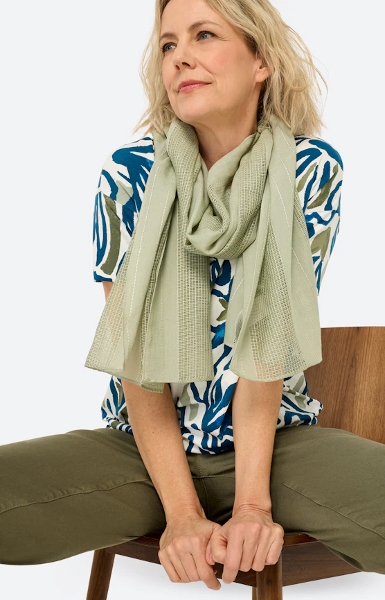 Sjaal met meshweefsel, grasgroen