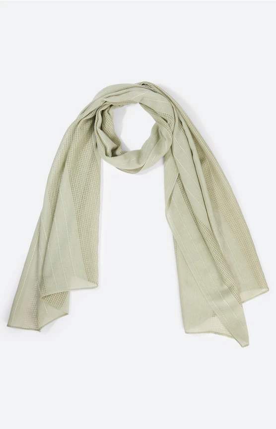 Sjaal met meshweefsel, grasgroen