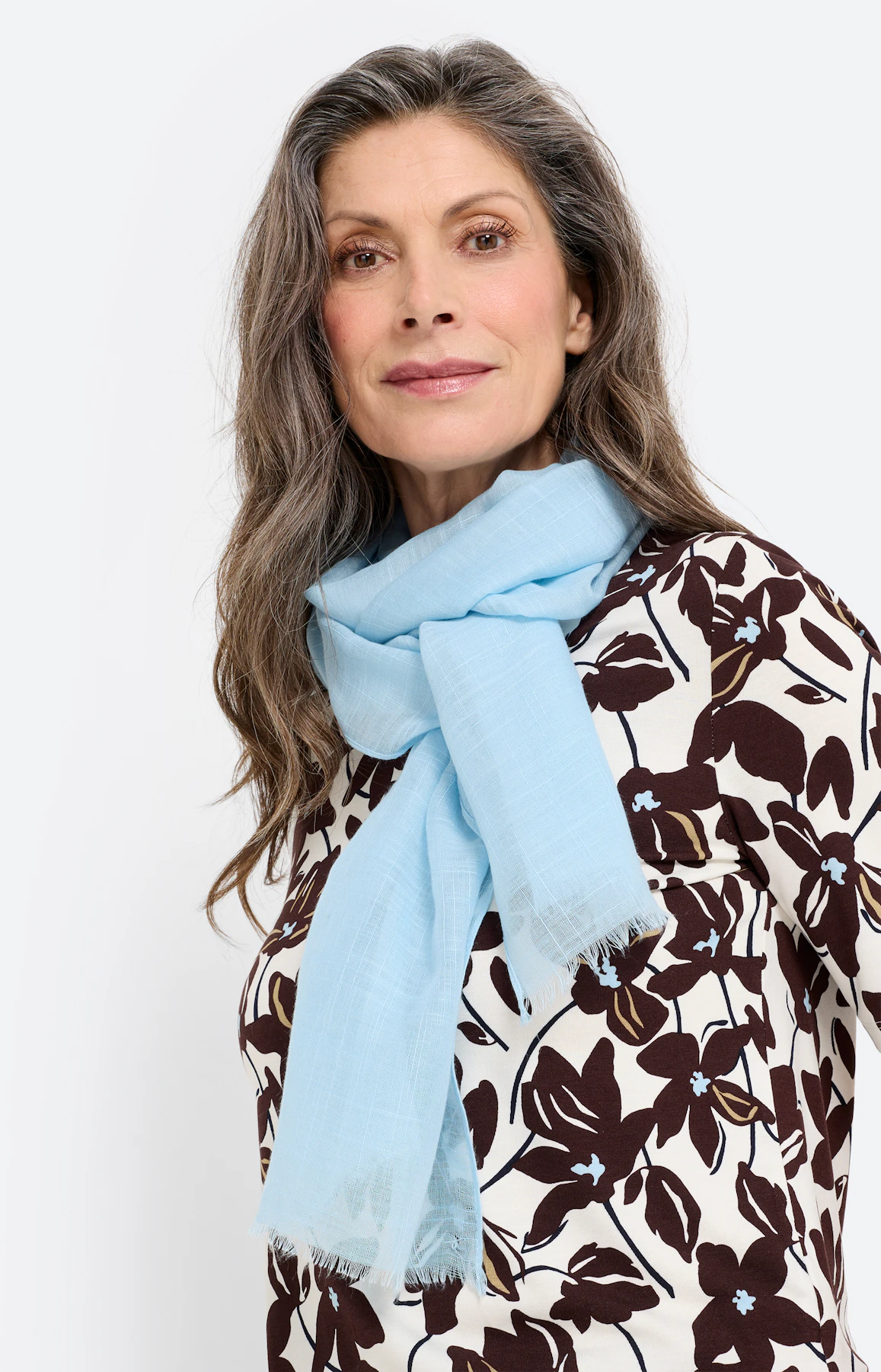 Sjaal met fijne structuur, zachtblauw