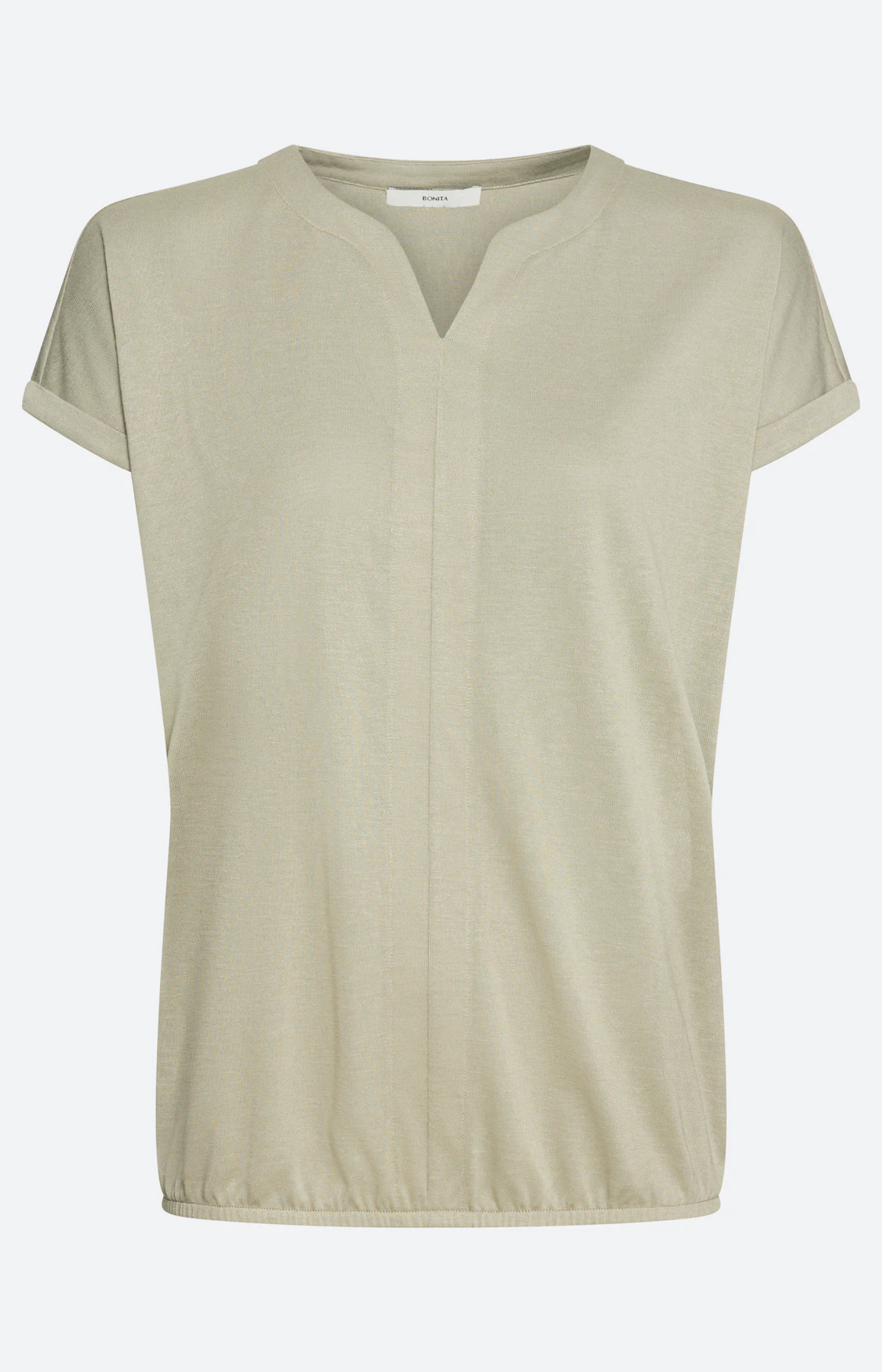 T-shirt met elastische zoom, grasgroen