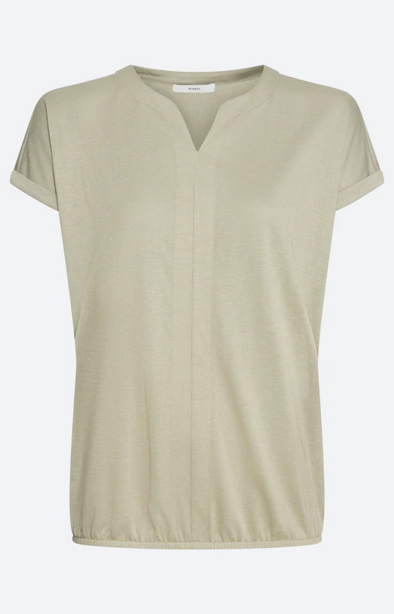 T-shirt met elastische zoom, grasgroen