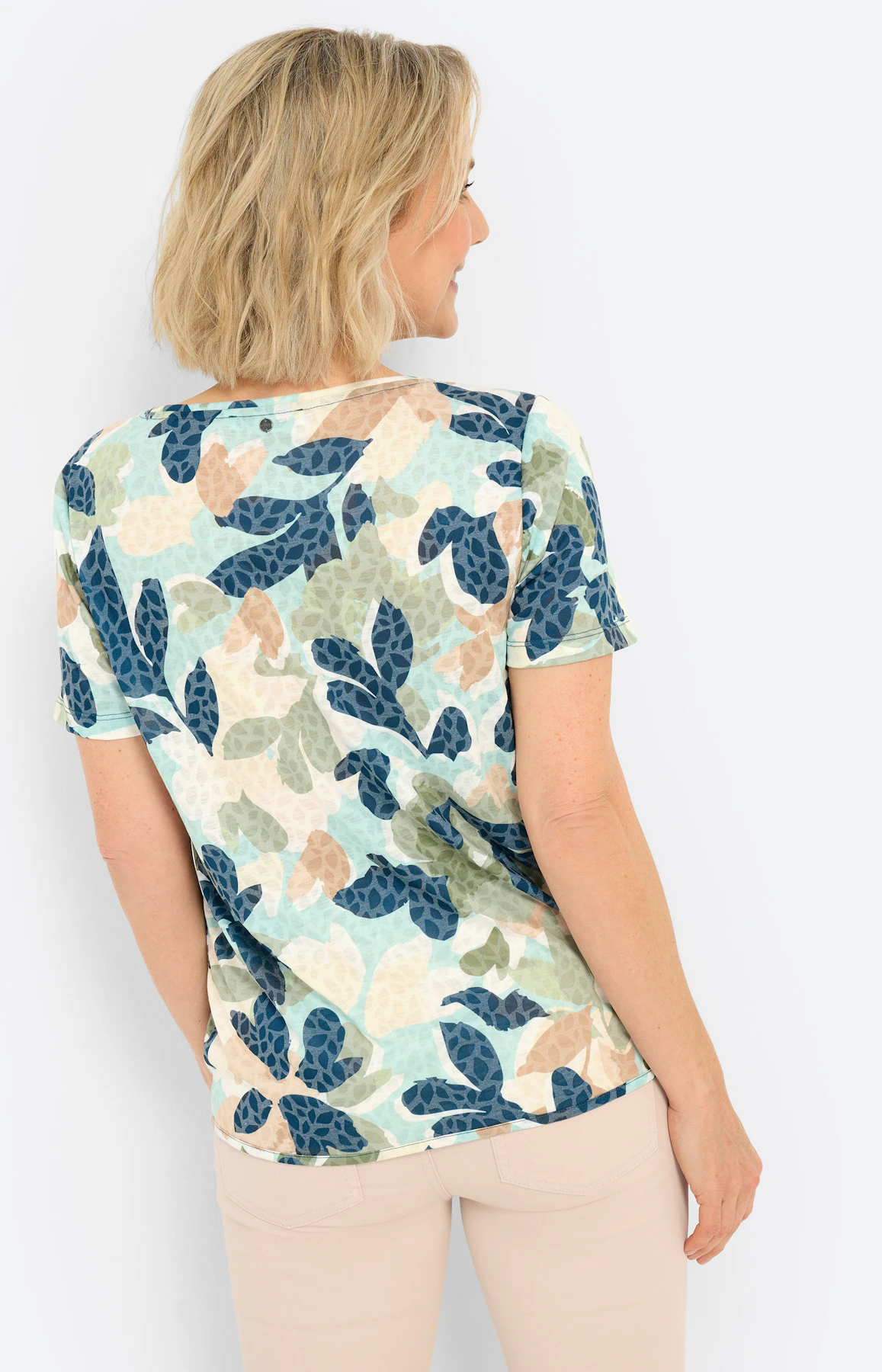 T-shirt met etskanteffect, mint