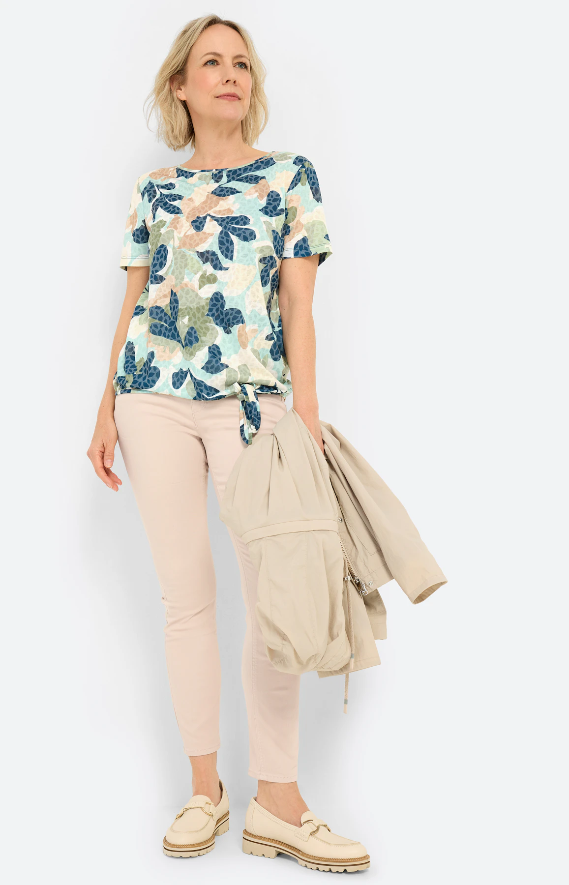 T-shirt met etskanteffect, mint