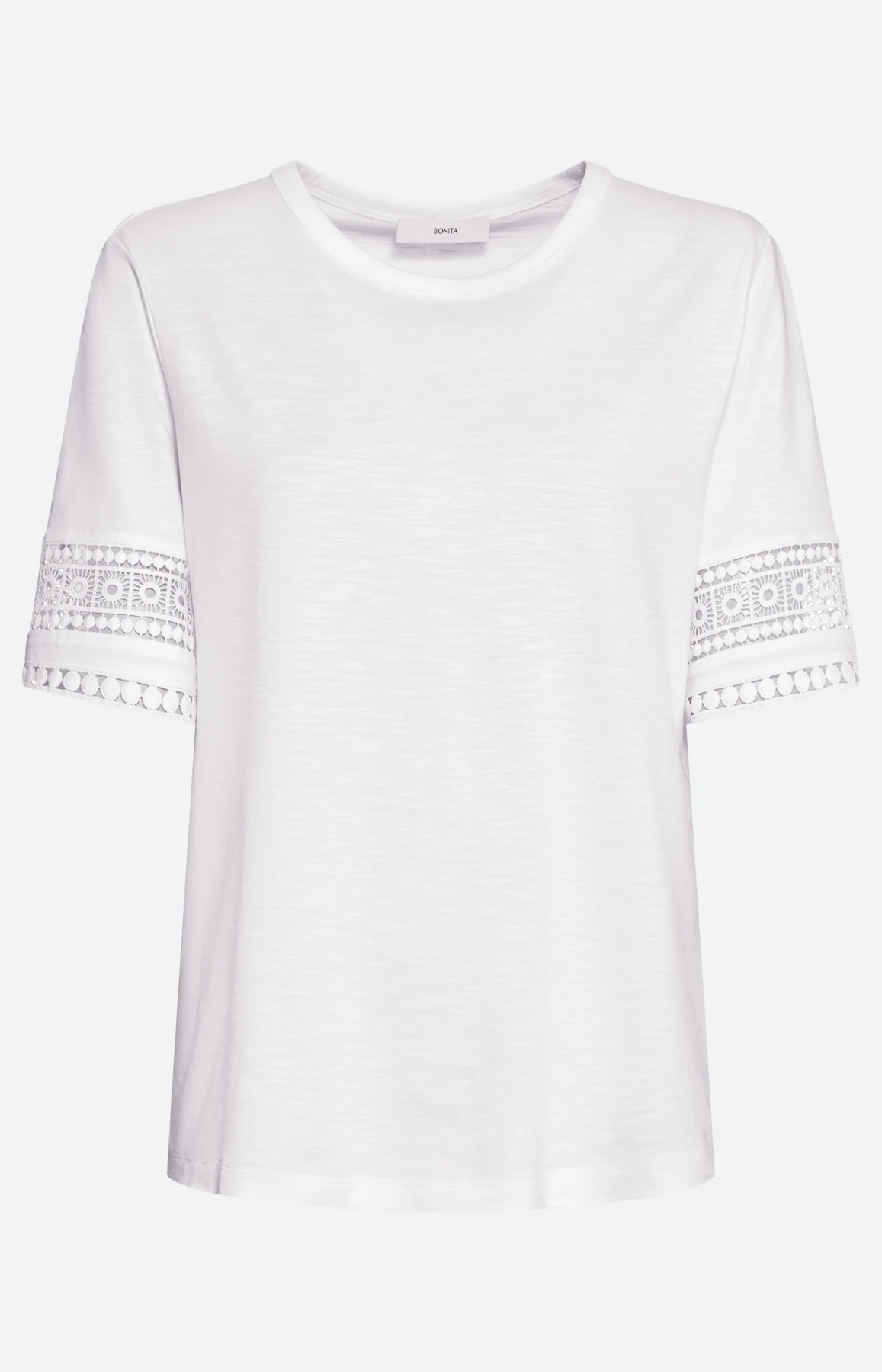 T-shirt met gehaakte tape, wit
