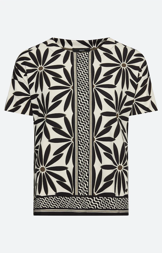 T-Shirt mit All Over-Print, schwarz