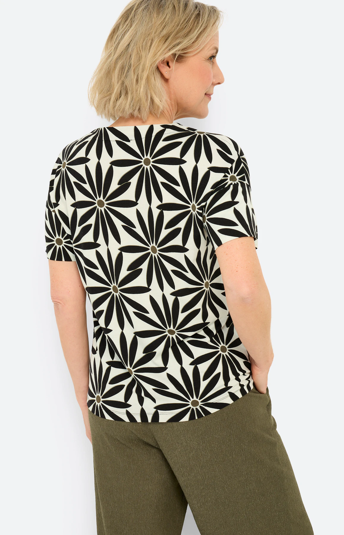 T-shirt met print all-over, zwart