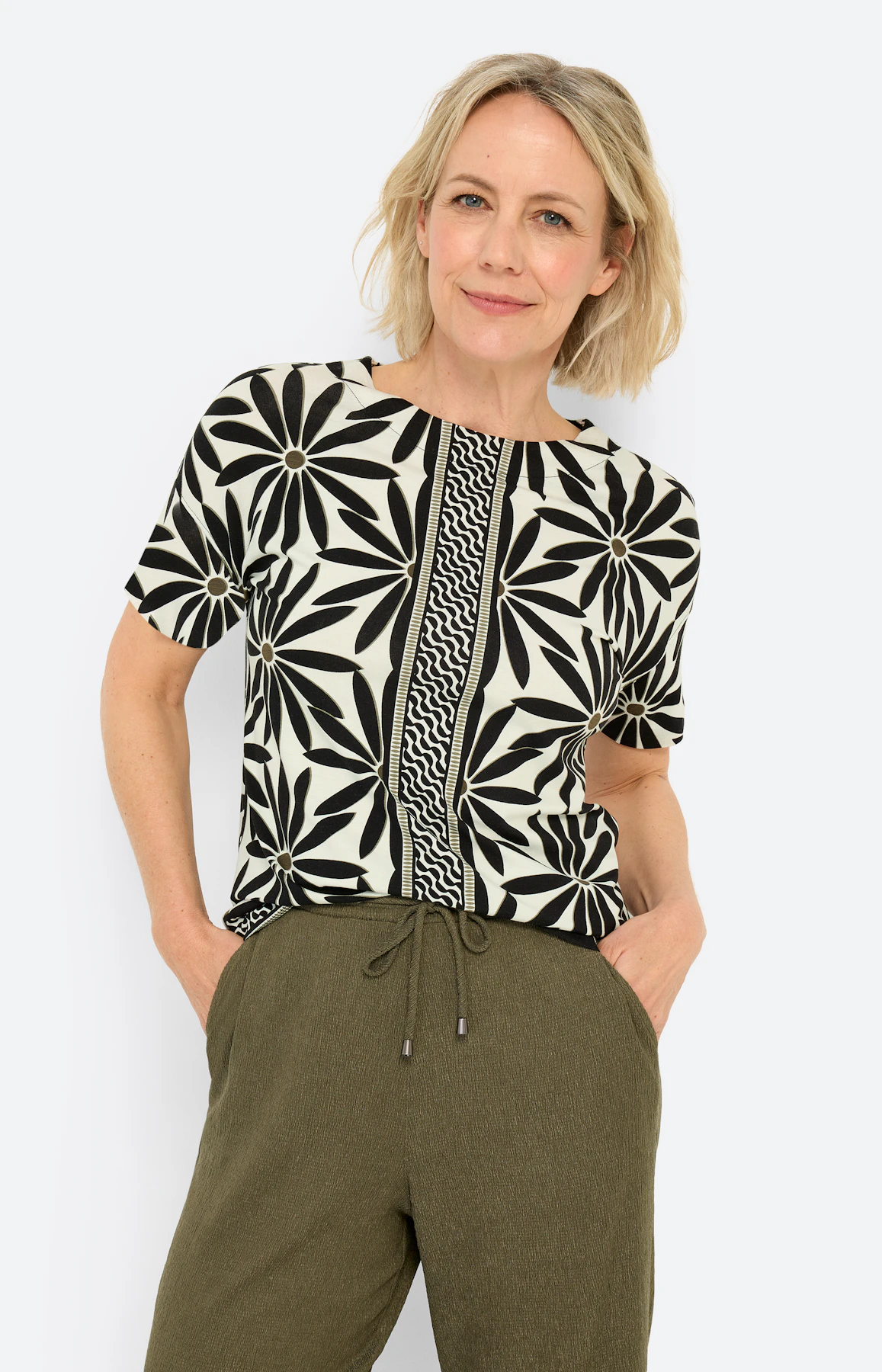 T-shirt met print all-over, zwart